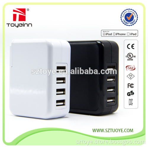 5v 5.4 a 25w 4 usb ports interchangeable plug for travel